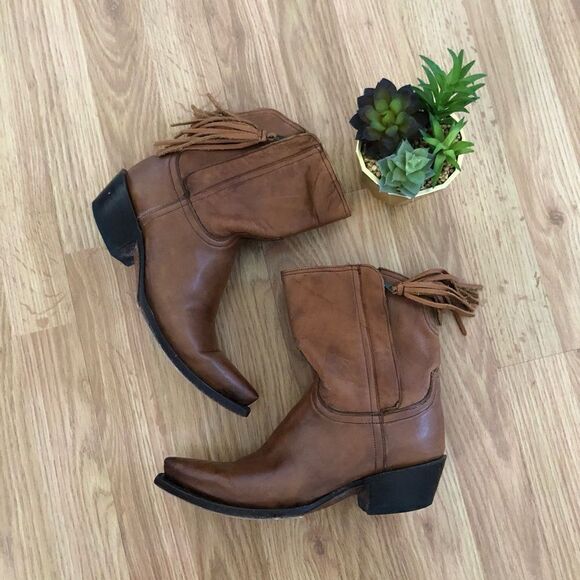 Lucchese 1883 Resistol Ranch Envio Gratis M4906 Leather Short Booties - Picture 1 of 15